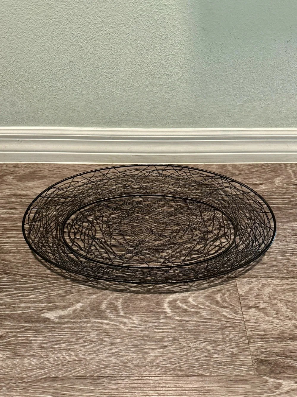 Pier 1 Brownish Bronze Oval Metal Tray. Features birds nest design.